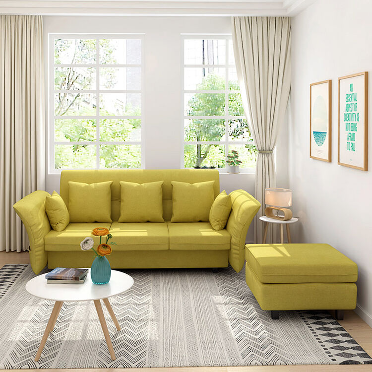 沙发客厅整装可拆洗布艺沙发组合 草绿色