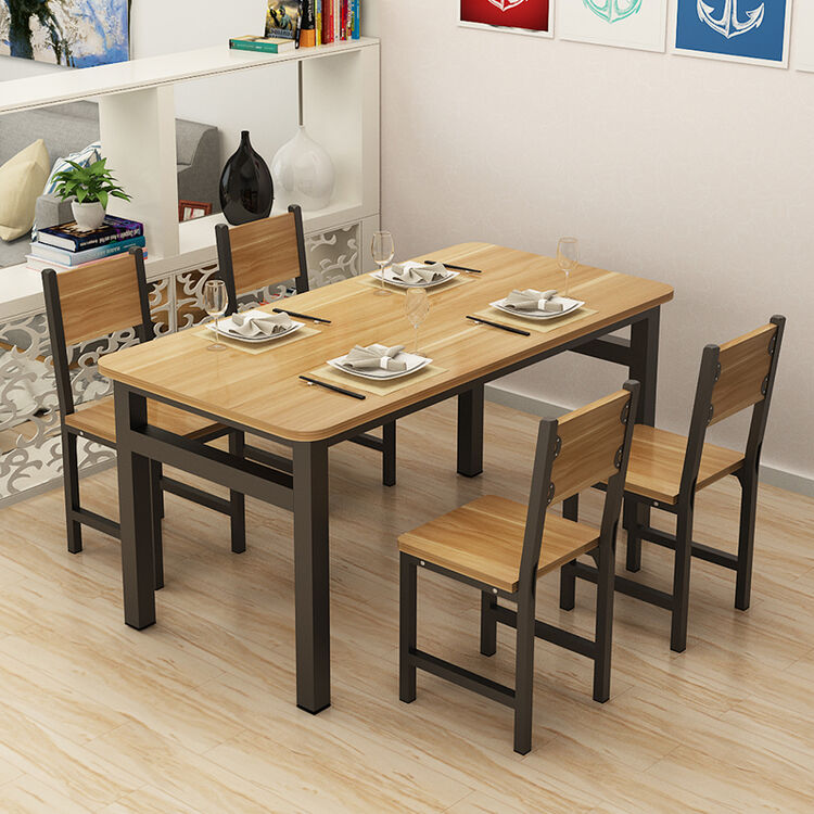 小吃店餐桌家用食堂饭店快餐桌椅大排档餐馆餐桌椅组合定制 圆角100*