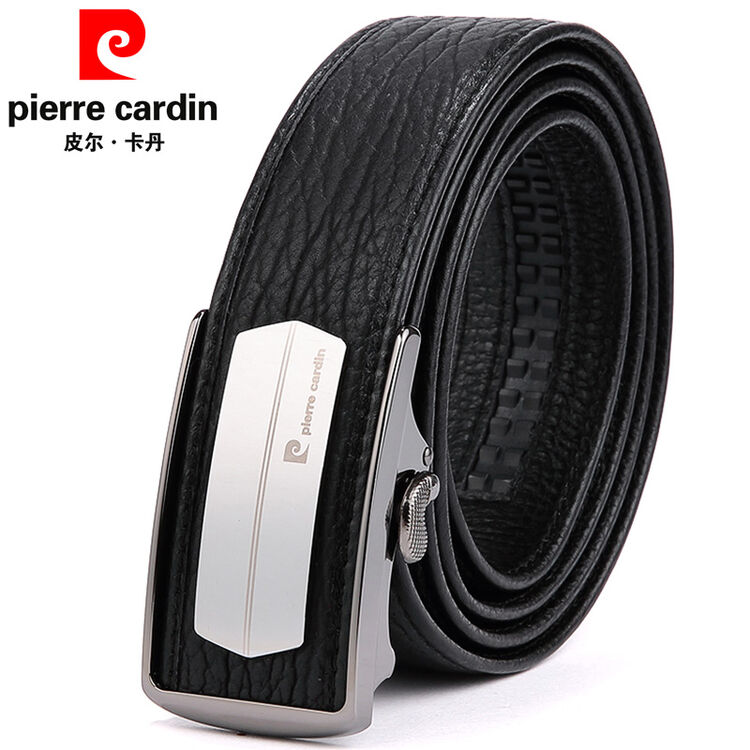 皮尔卡丹 海豹皮皮带 男士真皮自动扣腰带 商务自动扣腰带