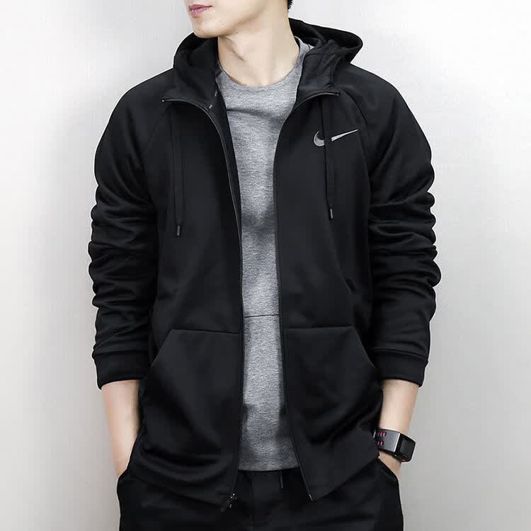 nike耐克男装外套 2018春季新款休闲保暖运动服跑步连帽夹克800188