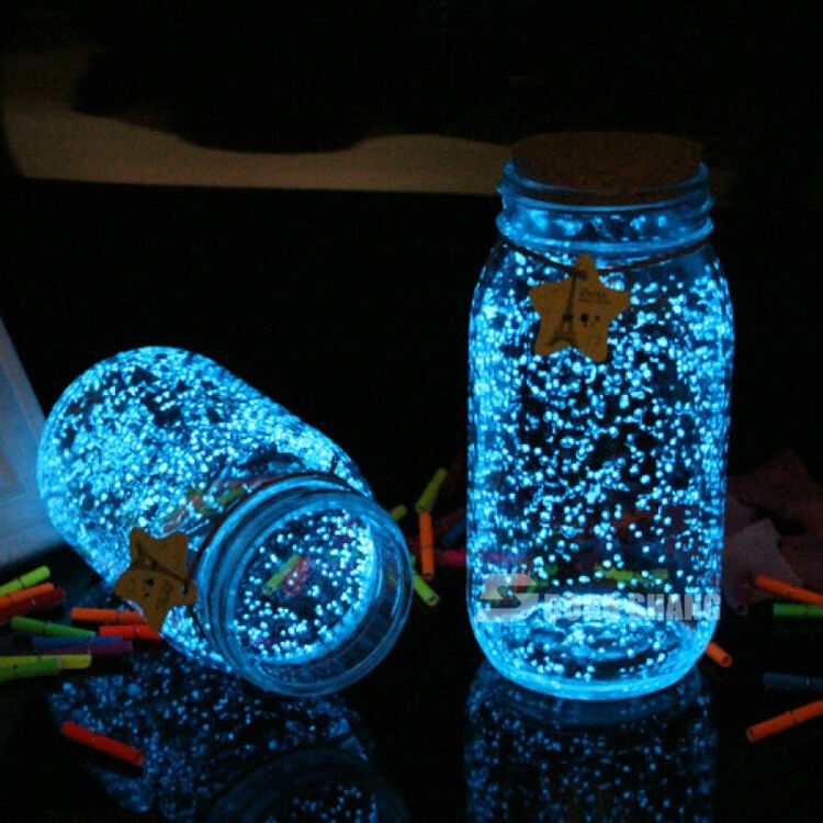 星空瓶夜光 许愿瓶木塞荧光沙玻璃瓶星星折纸透明漂流瓶礼物 小号天