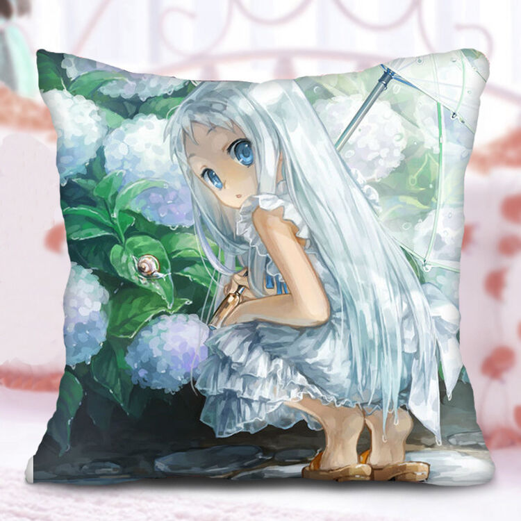 未闻花名动漫抱枕 未闻那朵花名字本间芽衣子面码方形靠枕靠垫抱枕