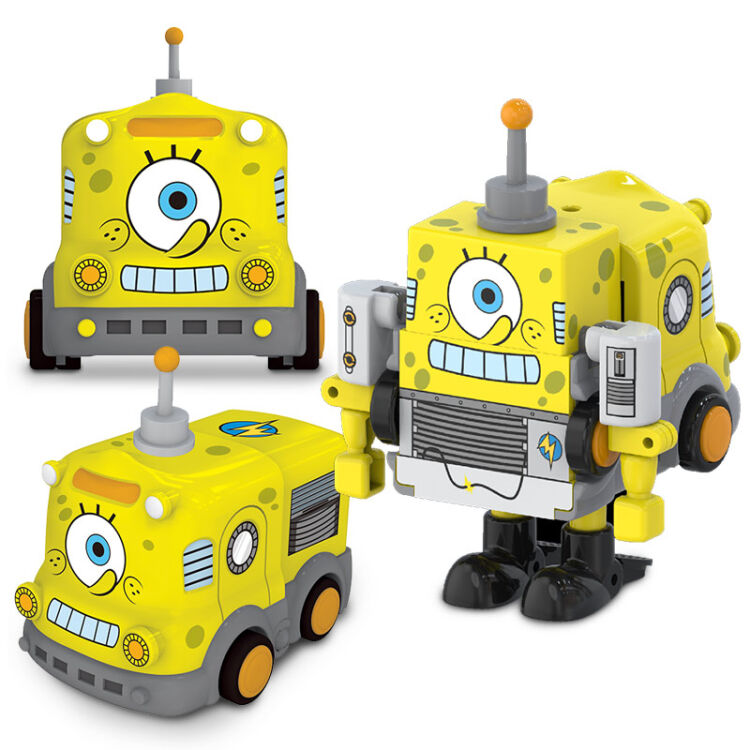 海绵宝宝玩具合金变形汽车模型儿童金属小汽车套装玩具 机器人