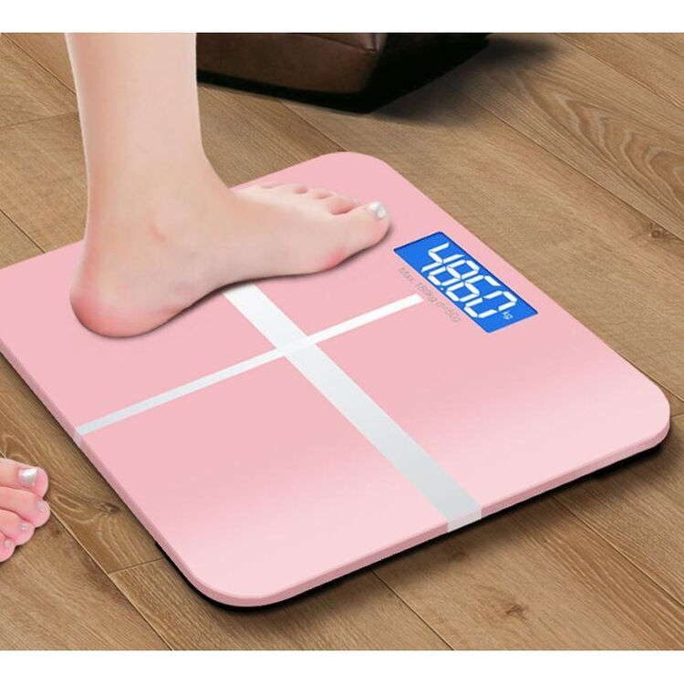 磅秤女量体重秤电孑家用平板小型无线人体了重量计电子称 帝王黑 电池