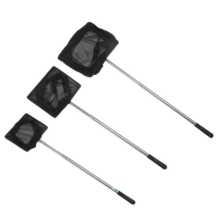 森森可伸缩渔网鱼缸捞金鱼网兜圆方形鱼捞不锈钢手抄网观赏鱼渔捞 sx