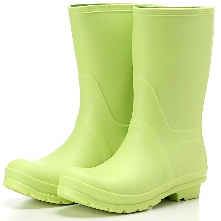 你好斑马 英伦大码秋冬时尚防水雨靴成人雨鞋女中筒防滑套鞋 绿色 37