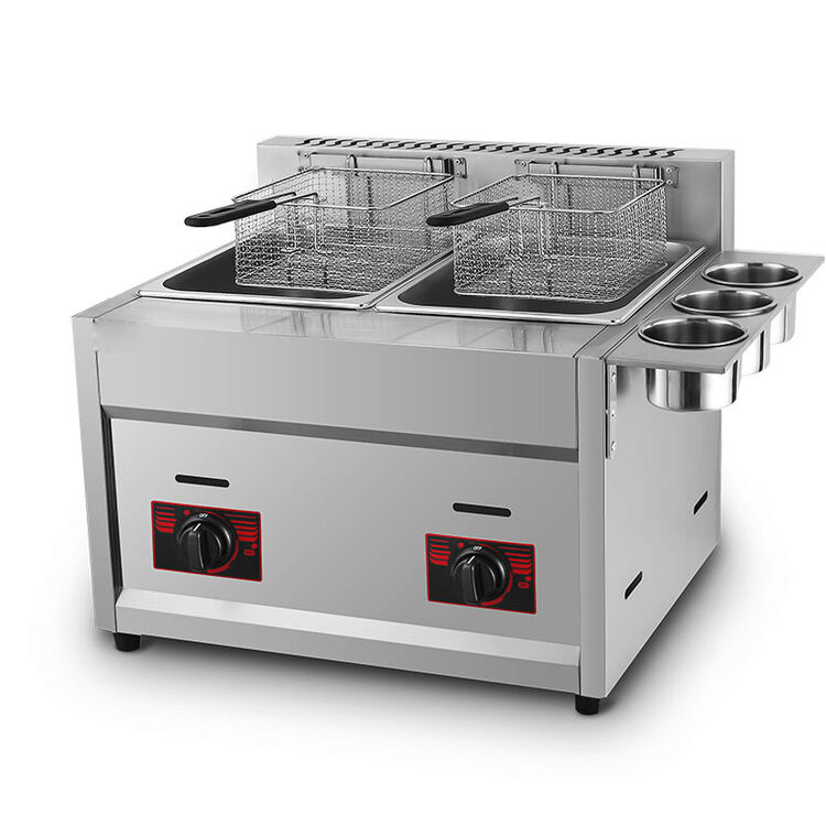 双缸燃气油炸锅商用煤气炸炉炸薯条炸鸡翅油炸机关东煮一体机 双杠炸