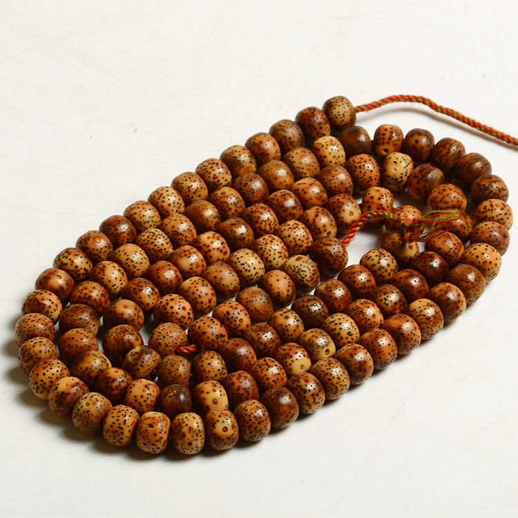 十二因缘原生态虎皮正月老星月菩提籽108颗手链男女士佛珠 8*10mm