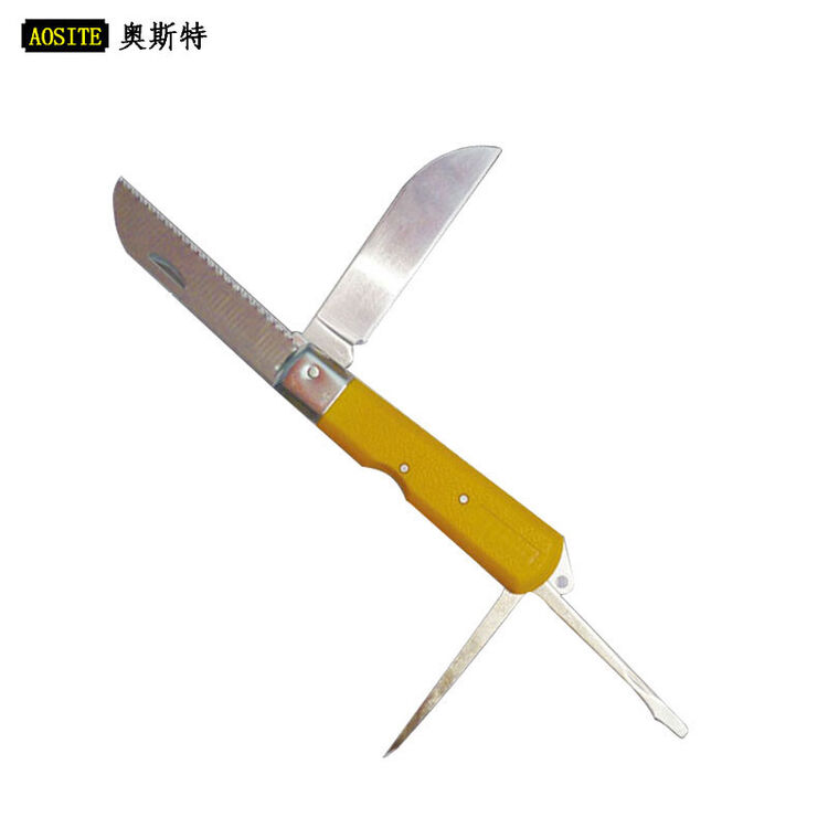 aosite 塑柄多用电工刀 折叠刀多功能四用 四用