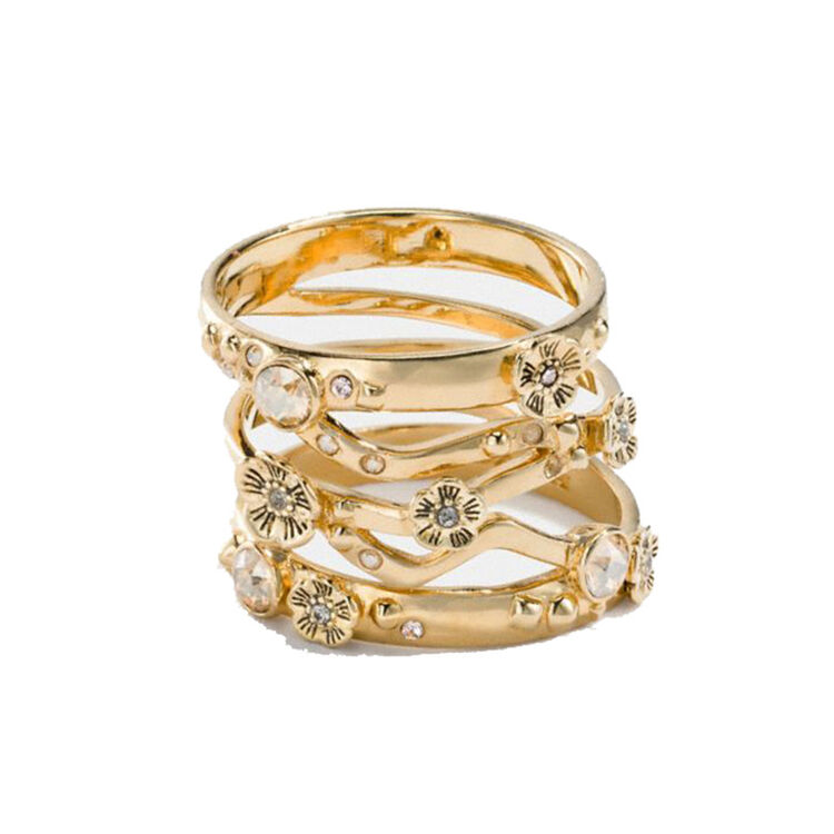 蔻驰(coach)女士戒指 18k镀金 叠放8310kc0883