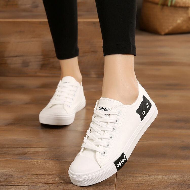 2018春秋潮韩版低帮帆布鞋女鞋球鞋学生大童平底布鞋百搭休闲板鞋