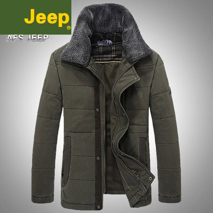 jeep吉普吉普棉衣男外套保暖棉服男士夹克外套毛领加厚保暖冬季大码男