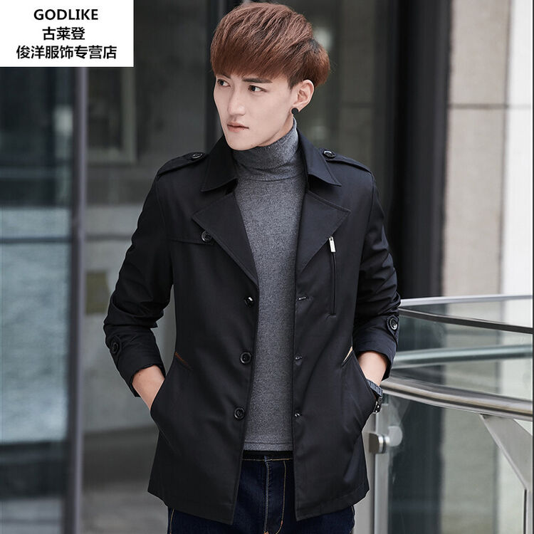 古莱登godlike-风衣外套男 秋冬男式新款时尚薄风衣男修身韩版休闲男
