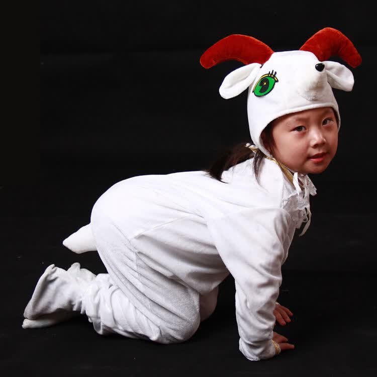六一儿童动物服装幼儿小山羊演出服饰幼儿新小羊黑羊白羊短袖长袖表演