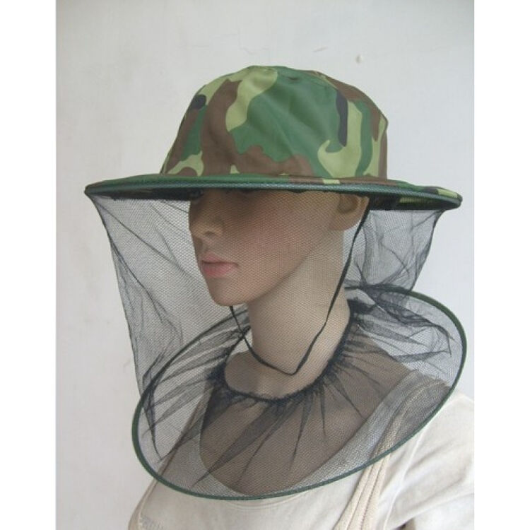 迷彩防蚊虫帽 防蜂头罩 户外网兜面罩 野外钓鱼头套