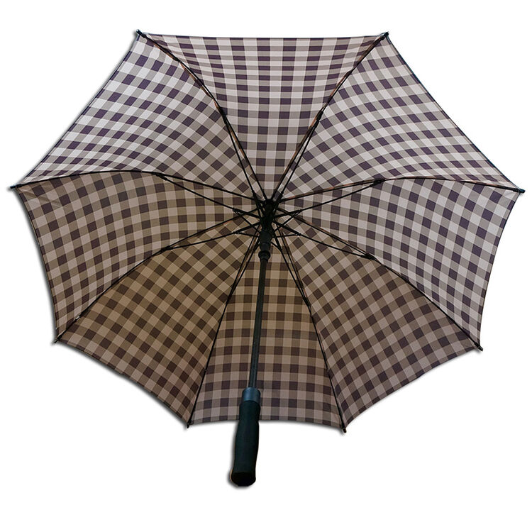 方块格纹原创设计雨具男士高尔夫晴雨伞树脂伞骨防风