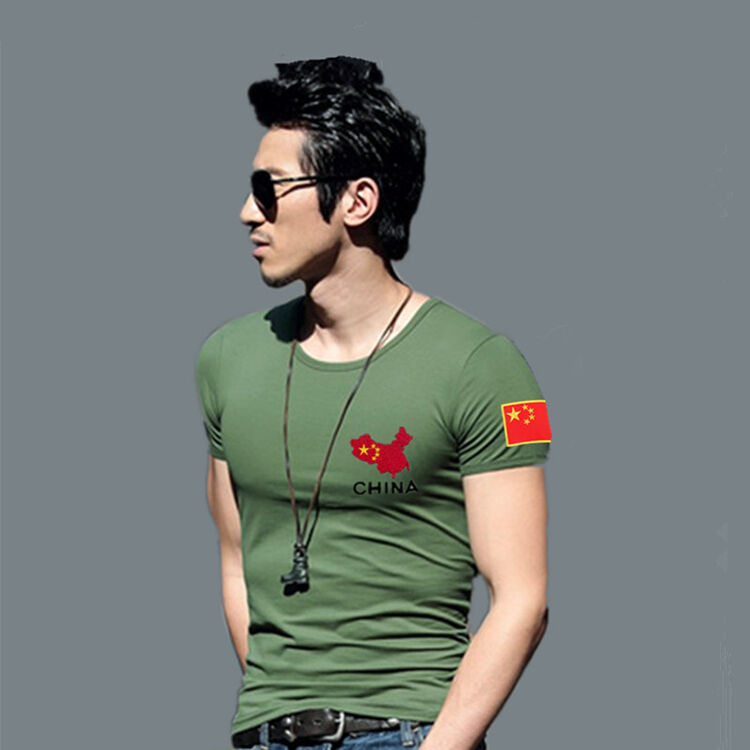 2018夏季刺绣特种兵t恤中国短袖男军装紧身军迷服部队军装t恤yjh 地图