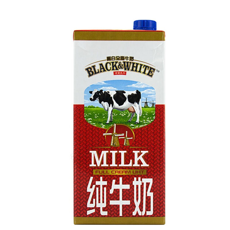 香港保利黑白牛奶 1l 营养早餐搭配 黑白全脂牛奶