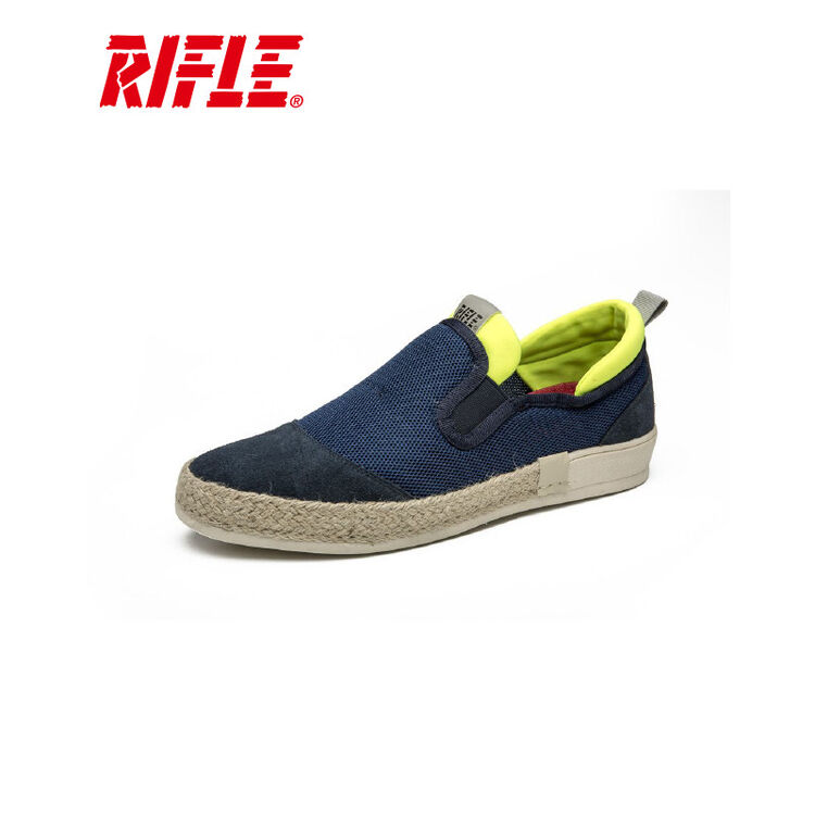 rifle 男款乐福鞋板鞋 网布编织透气渔夫鞋 蓝色 39(245)