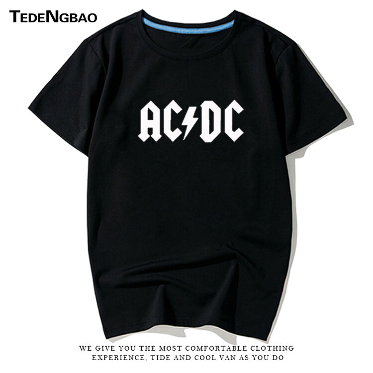 重金属硬摇滚乐队acdc澳大利亚乐队短袖t恤男back in black澳洲 1 s