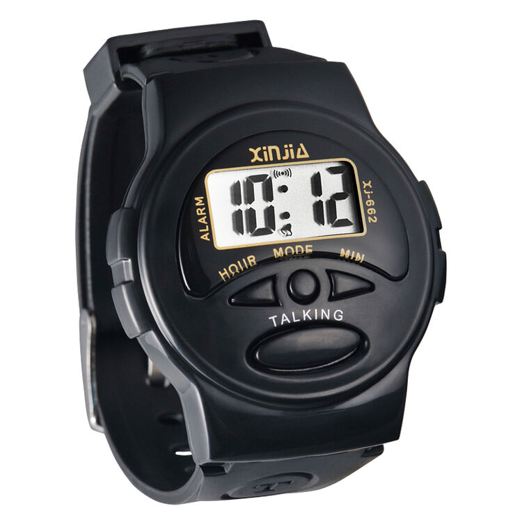 梦多福 盲人手表 一键语音报时手表中老人电子表盲人学生整点报时表