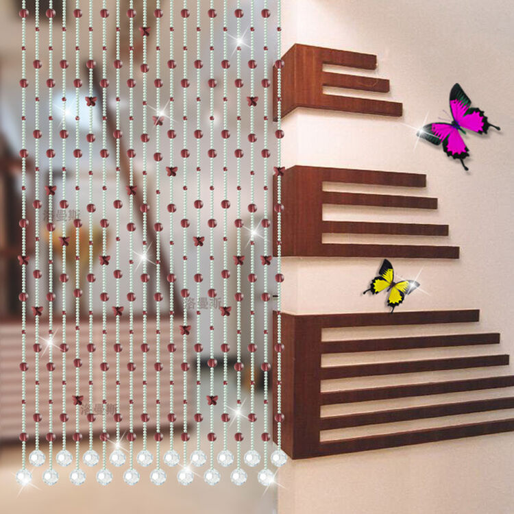 昌辉 晶莹水晶珠帘风水隔断帘子客厅通道时尚婚庆装饰实惠蝴蝶门帘