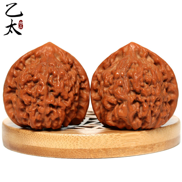 乙太尚品 麒麟纹大官帽王勇文玩核桃 防返碱物理清理 约45-46mm