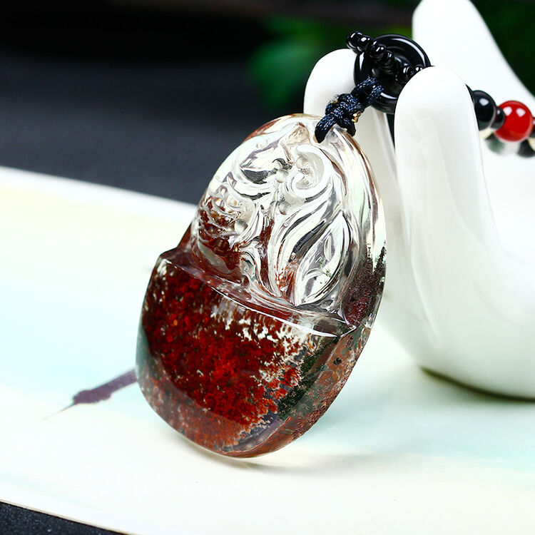 天然红幽灵聚宝盆龙鱼龙鲤镇宝吊坠平安项坠礼物男女款