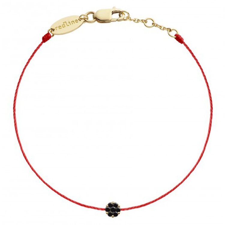 尚品城 奢侈品全球购redline手链 男士时尚新款18k玫瑰金镶嵌黑色钻石