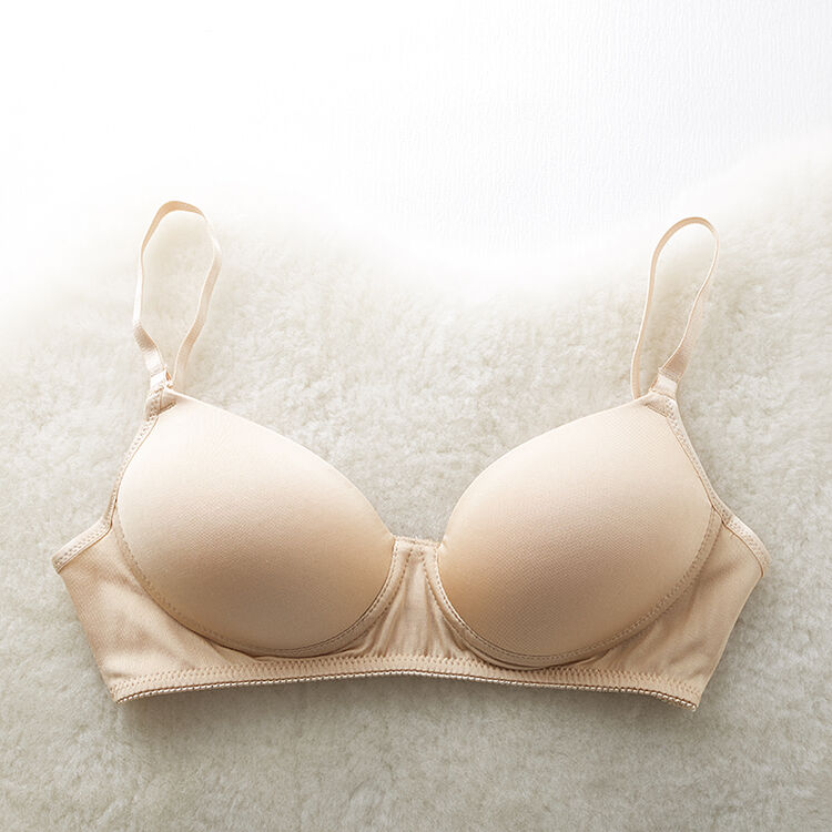睡眠无钢圈文胸显小夏薄款无痕女士内衣大码胸罩薄模杯d9 肤色 s