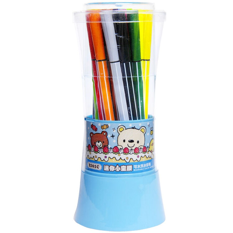 真彩(truecolor) 2101c 迷你小蛮腰可洗水彩笔24色 蓝色