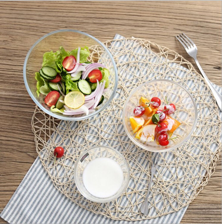 玻璃沙拉碗 斜口透明调料碗自助火锅店酱料碗蘸料碗家用北欧风格 小碗