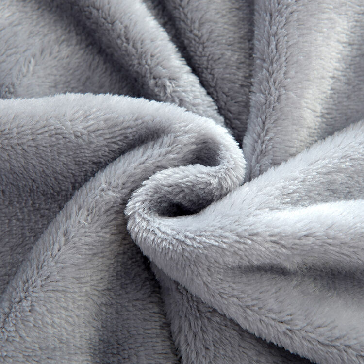 a/b法莱绒法兰绒被套单件单人棉加厚保暖珊瑚加绒被罩秋冬季 银色