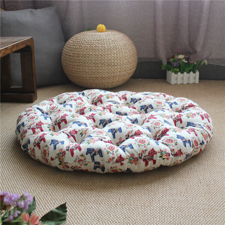 圆形蒲团瑜伽藤椅盘腿坐垫飘窗垫加厚日式榻榻米椅垫打坐垫子 白色