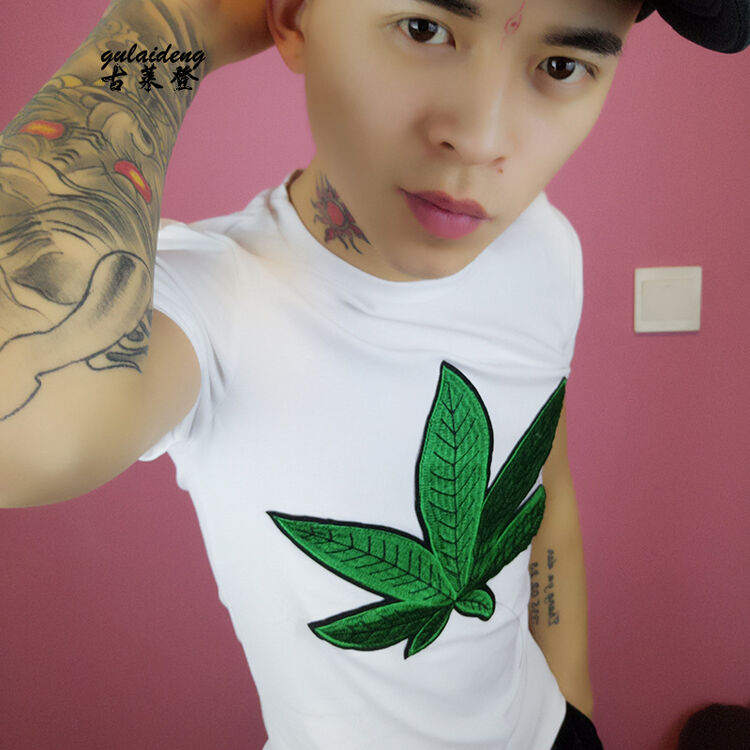 古莱登2018快手红人同款丅恤社会小伙短袖精神社会人网红上衣夏季时尚