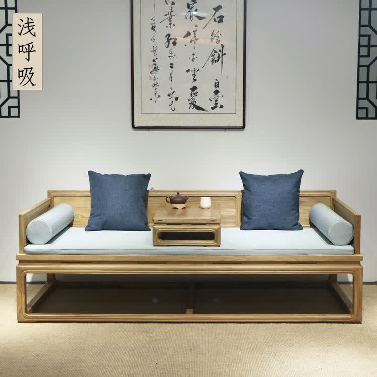实木红木沙发垫坐垫棉麻靠垫靠背椅垫罗汉床垫子定做 罗汉床五件套