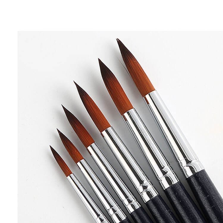 圆头狼毫美术绘画水粉画笔 水粉笔水彩笔 毛笔套装 毛笔狼毫 尖头狼毫