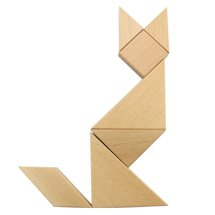 丹妮奇特橡胶木七巧板木制拼图儿童益智形状拼图智力开发早教玩具