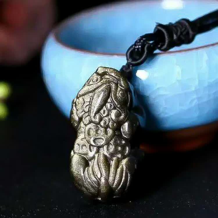 晶尚源 天然金曜石三钱貔貅吊坠 男女款项链