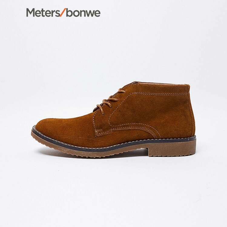 邦威冬新款男中帮简约真皮沙漠靴271481 棕色 40【图片 价格 品牌