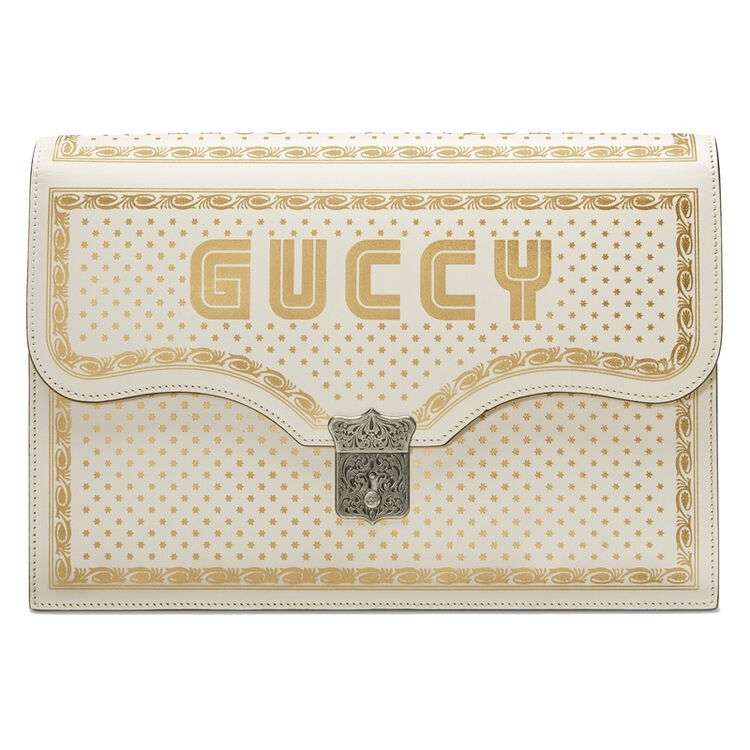 古奇(gucci)女士手拿包 真皮 翻盖 星星印花 8326gq0258