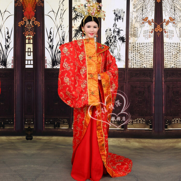 阿坡饵新款古代演出服贵妃服皇后服妃子服宫廷演出服舞台装仙女服太后