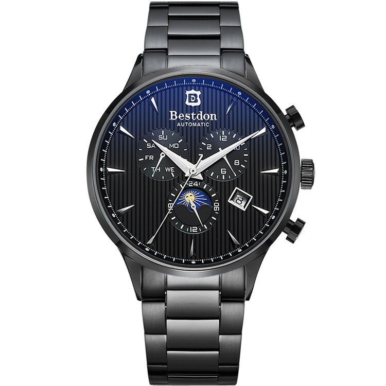 邦顿(bestdon)手表男士机械表全自动镂空钢带表夜光多功能防水2018
