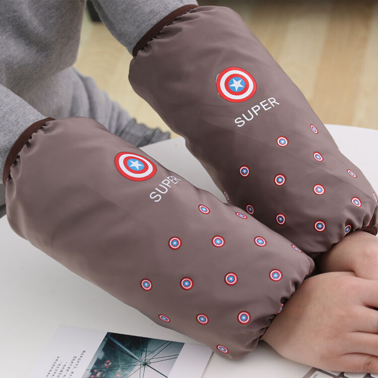 秋冬防水袖套男工作长款韩版护袖袖头厨房棉防污套袖女办公 美国队长