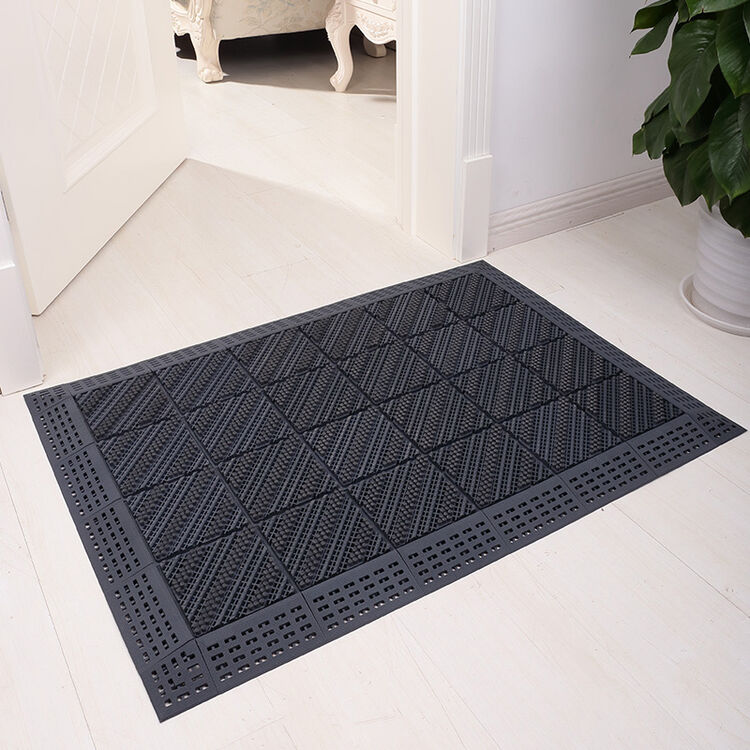 三合一地垫门垫商用防滑塑料拼接脚垫酒店大门口室外除尘垫子定制