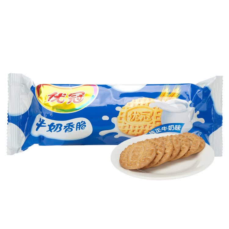 优冠牛奶香脆饼干早餐必备饼干休闲零食100g