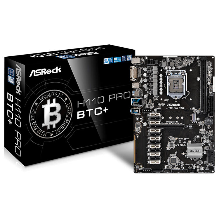 华擎(asrock) h110 pro btc  13卡多卡挖矿电脑游戏主板 总代现货直发