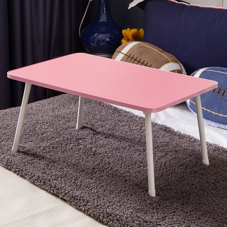 电脑桌宿舍床上懒人折叠小桌子移动书桌学生写字学习桌子 果粉色