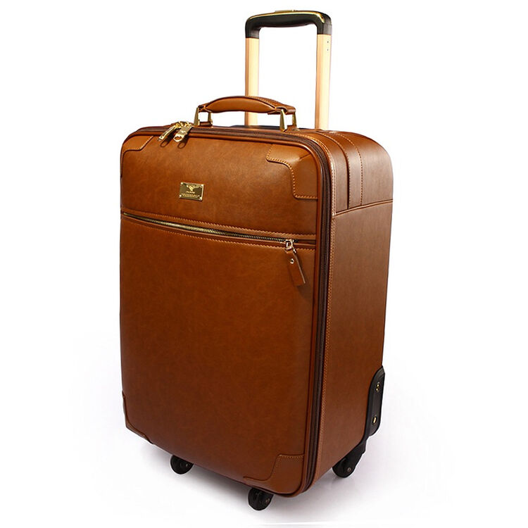 septwolves七匹狼pvc材质万向轮拉杆箱5073105310棕色20寸