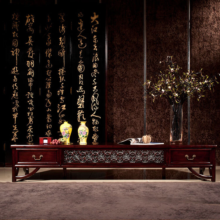 允典家具 花梨木家具 明清古典 官品系列 客厅低电视柜 矮柜 栗壳色